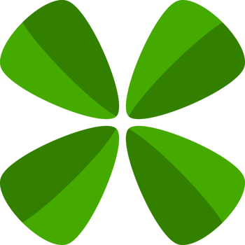 Four green clover leaf png