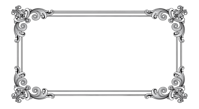 Elegant Black And White Ornate Frame png