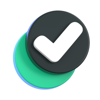 Check mark or accepted button isolated. General user interface icon concept. 3D Illustration. png