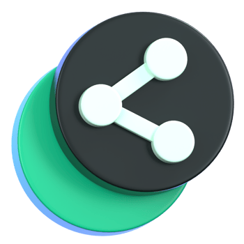 Share symbol button isolated. General user interface icon concept. 3D Illustration. png