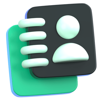 Contact information address book icon isolated. General user interface icon concept. 3D Illustration. png