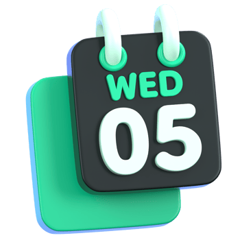 Calendar icon showing Wednesday, 05. General user interface icon concept. 3D Illustration. png