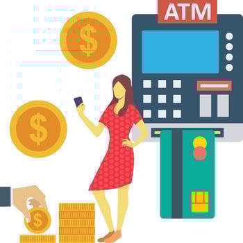 Girl Doing Payment Using Card Swipe Machine Illustration vector