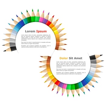 Banners with colored pencils vector