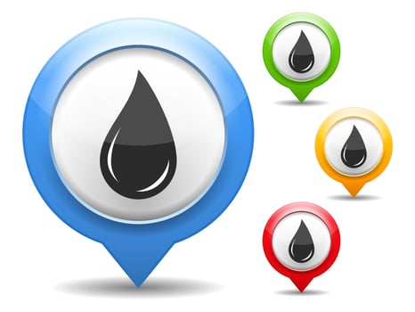 Black oil drop icons vector