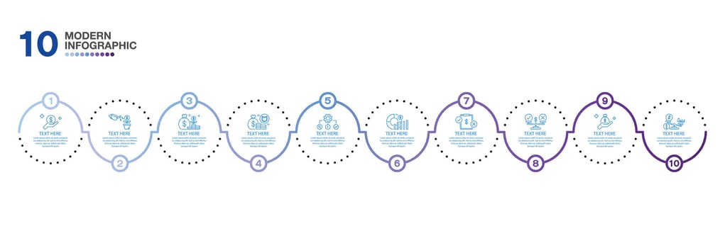 Basic infographic, 10 process. vector