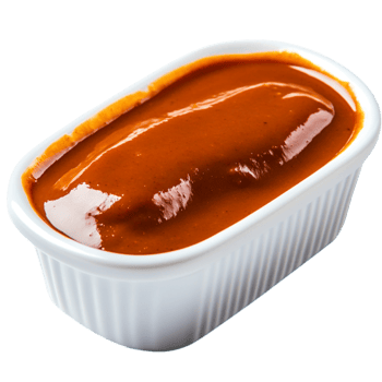 Rich and Smooth Homemade Sauce in a White Dish with a Glossy Finish png