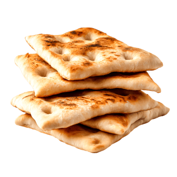Freshly Baked Flatbreads Stacked Together on for Culinary Use png