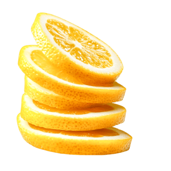Fresh and Juicy Lemon Slices Stacked on Each Other Bright Background png