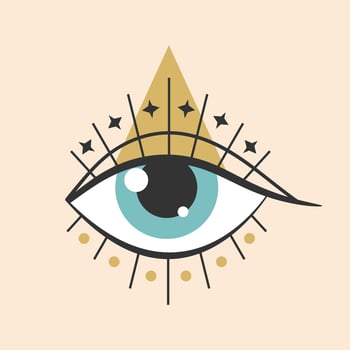 Celestial magical eye symbol emblem. All seeing eye vector