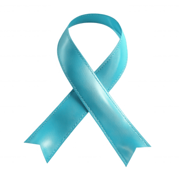 3d icon of a light blue awareness ribbon, representing support various causes, on a transparent background png