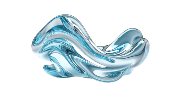 3d icon Holographic fluid shape swirling and creating abstract design, perfect for modern and futuristic projects png