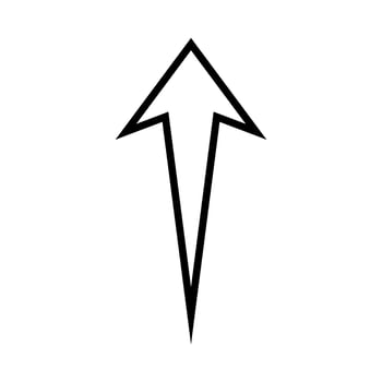 Arrow icon . Black illustration isolated on white background. Flat design. vector