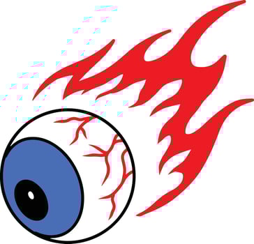 eyeball flames illustration vector