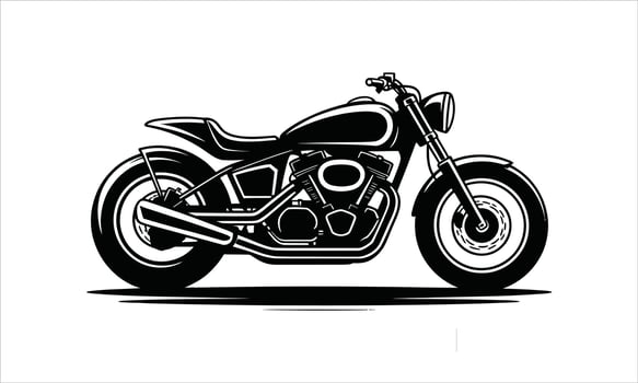 Classic black and white motorcycle illustration vector