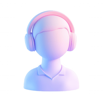 3d of a customer service and wearing headphones, isolated on a transparent background, perfect for online assistance icon support png