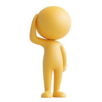 Yellow 3d icon character holding its head, expressing frustration and worry, isolated on a transparent background png