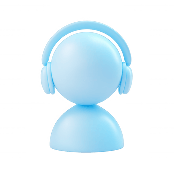 3d of a customer service icon wearing headphones, isolated on a transparent background, perfect for online assistance and support png