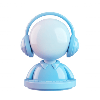3d of a customer service icon wearing headphones, isolated on a transparent background, for perfect online assistance and support png