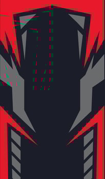 Futuristic Black and Red Gaming Jersey Design vector