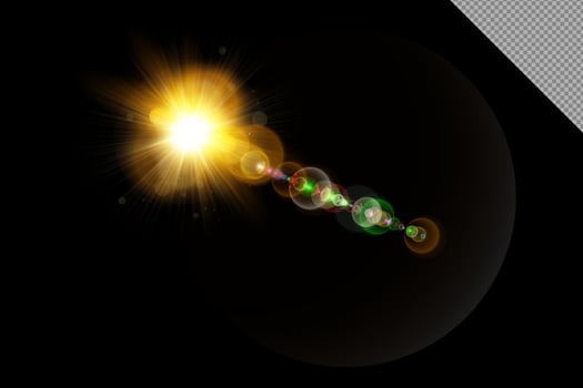 Bright yellow sun flare vector