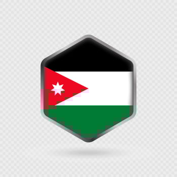 Jordan Flag Icon in Hexagon Shape. vector