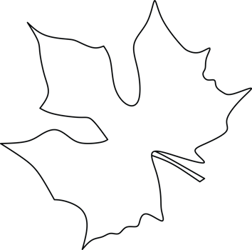 Outline of a Maple Leaf in Simple Black Line Art png