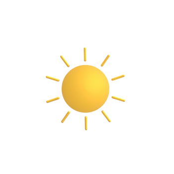 Sun 3D icon Design.3d Render of sun png