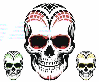 A bold skull design with shapes and easy customizable. vector
