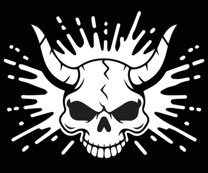 A skull face icon designed for digital and print use. vector
