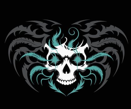 A modern skull illustration concept with built in shapes and editable elements. vector