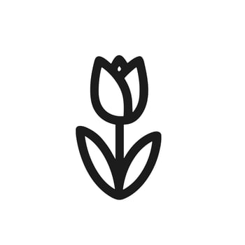 Simple Outline Tulip Flower Spring Season Nature Decoration Icon vector