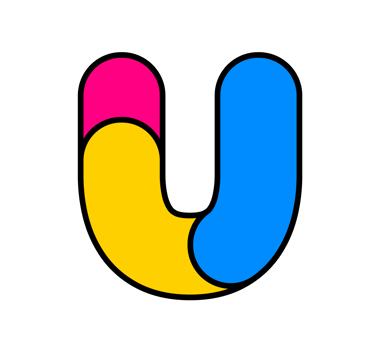 Vibrant Letter U Logo Design - Modern Alphabet Icon with Stylized Typography and Playful Colors, Perfect for Branding, Apps, and Creative Graphic Projects. png