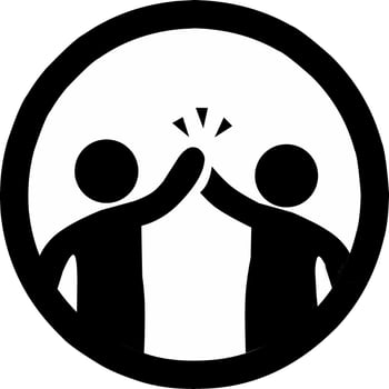 Sportmanship black icon illustration. Fit for sport competition event promotion. vector