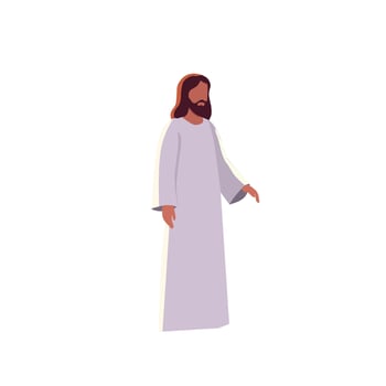 Minimalist illustration of Jesus Christ standing peacefully vector