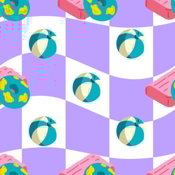 Playful Pool Toy Seamless Pattern vector