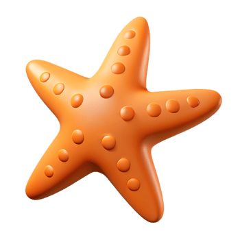 Captivating Orange Starfish on a Transparant background, A Sea Icon png