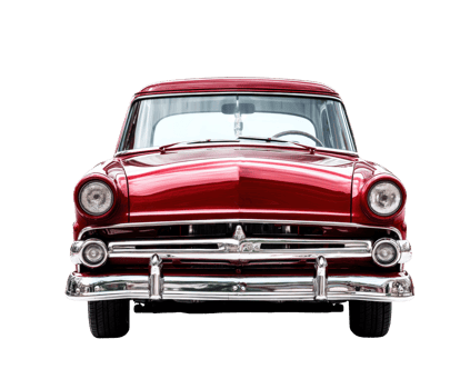 Classic red vintage car front view for automotive enthusiasts png