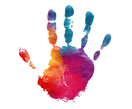 Colorful handprint art for creative expression and design png
