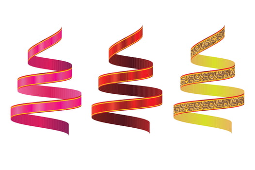 Rolled Ribbon Spiral Ribbon vector