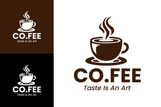 Co.Fee Logo Modern Coffee Branding for Cafes vector