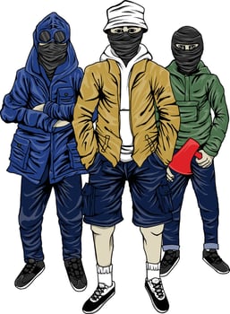 ultras hooligans supporter illustration vector