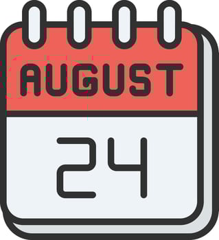 24 August Geometric Style Badge vector