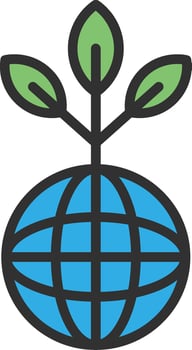 Green Planet Futuristic App Badge vector
