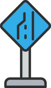 End Of Additional Lane UX Focused Shape vector