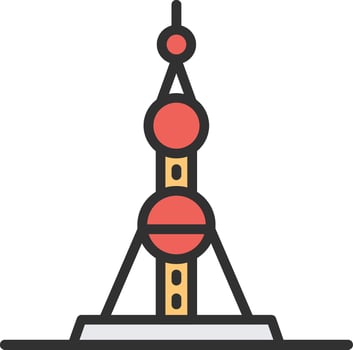 Oriental Pearl Tower 3D Rendered Symbol vector