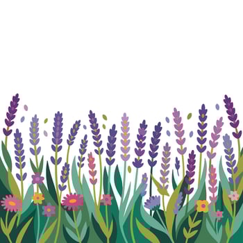 Flat Botanical Lavender Clipart. vector