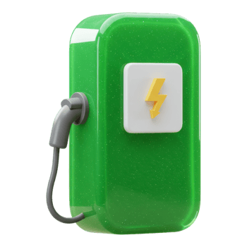 Green Electric Vehicle Charging Station 3D Render for Sustainable Mobility png