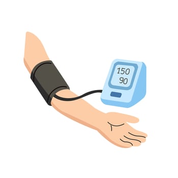 high blood pressure measure and hypertension disease concept. vector