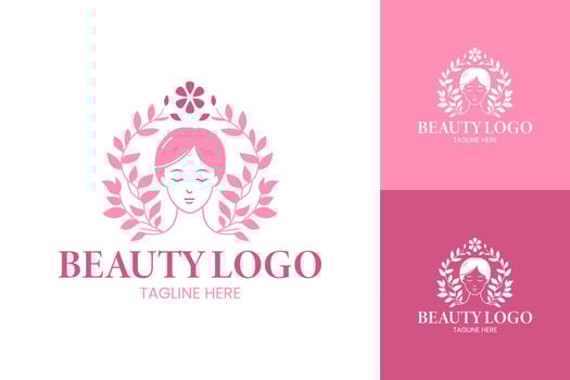 Gentle Floral Beauty Logo Design vector
